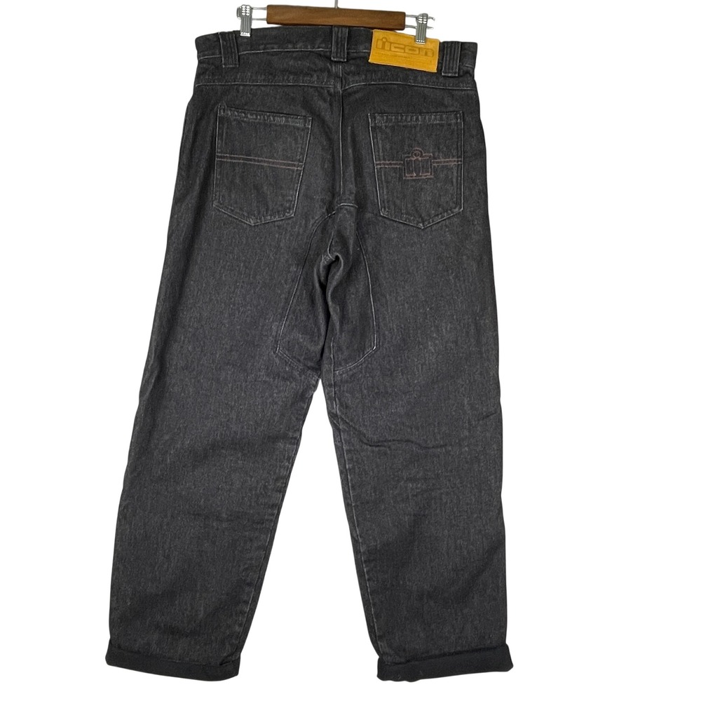 Icon Barrier Pant Motorcycle Jeans Mens 36 Black Very Good Aramid Reinforced - Picture 5 of 13